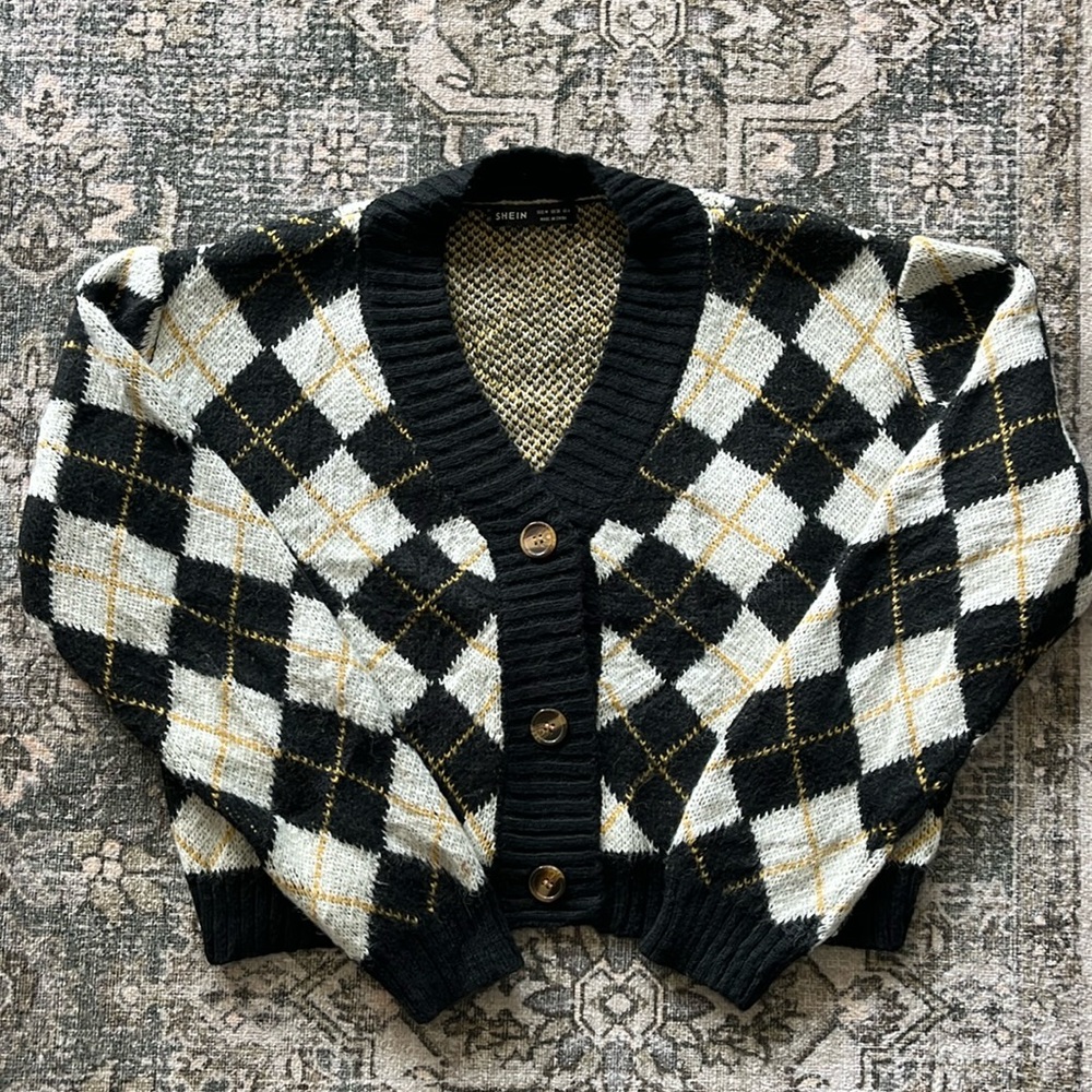 Argyle cropped sweater from SHEIN! Never worn